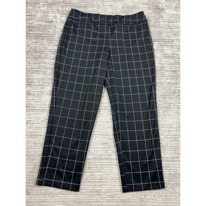 Versona Pants Womens XL Black Windowpanel Pattern Pull On Stretch Ankle‎